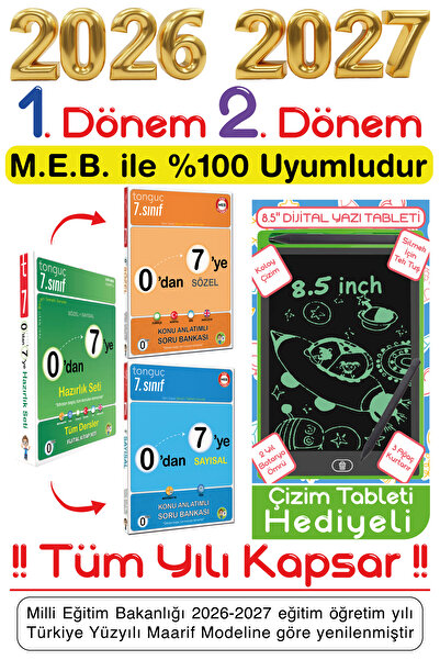 Tonguç Yayınları Tonguç 7. Sınıf 0'dan 7'ye Tüm Derser Konu Anlatımlı Soru-Ba...