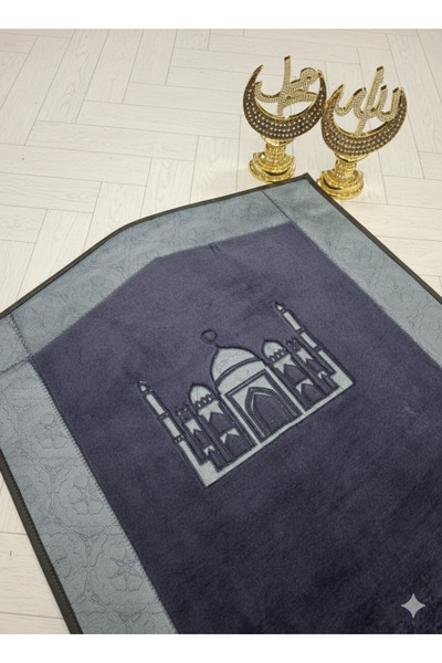 Bripurga سجادة صلاة من القطيفة الناعمة بتصميم عصري - مريحة، ذات قاعدة غير قاب...