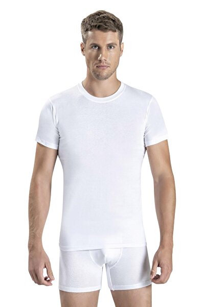 Jiber Tricou bărbătesc din bumbac cu decolteu 104 - 12 piese