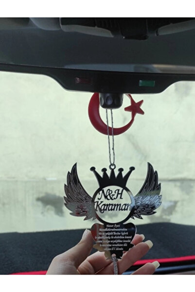 Aker Hediyelik Ayna Pleksi Araba Dikiz Aynası Süsü Gümüş