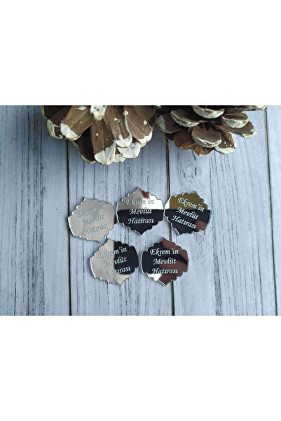 RetroLazer Pleksi Süslemesiz İsimlik Etiket,Düğün,Kına,Söz,Nişan,Magnet 25 Ad...