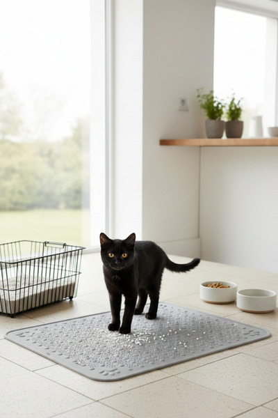 yusa stores Cat Dog Food and Litter Mat Washable Toilet Front Mat Large Size 52X42 cm