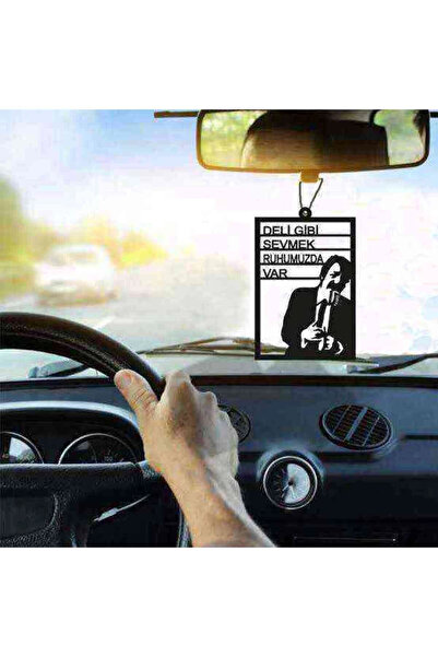 RetroLazer Araba Süsü Deli Gibi Sevmek Müslüm Dikiz Aynası Süsü Ahşap