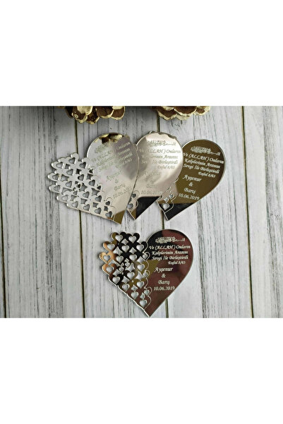 RetroLazer Pleksi Süslemesiz İsimlik Etiket,Düğün,Kına,Söz,Nişan,Magnet 25 Ad...