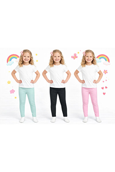 İncili 3'lü Set Çocuk Tayt Kışlık Şardonlu – Sıcak ve Konforlu