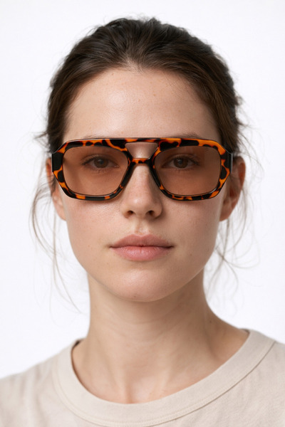 Houseofeyeris Titania Sunglasses – Geometric Leopard 52 mm