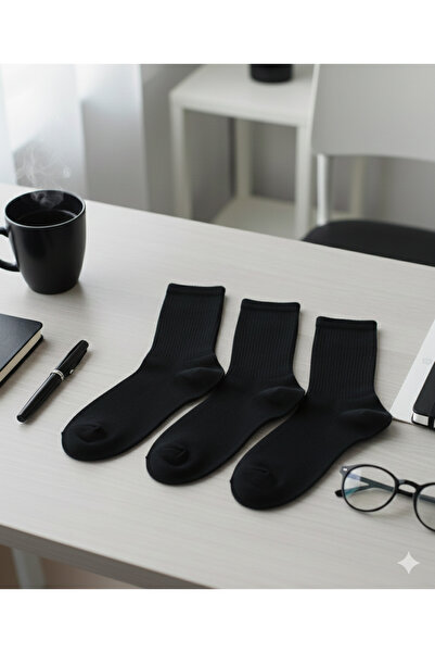 Katia&Bony 3 Pack Harold Bamboo Elasticless Men's Socks Black/Black/Black