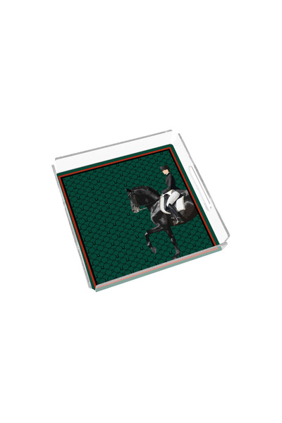 Sivella Equestrian Green 24X24 Plexiglass Tray