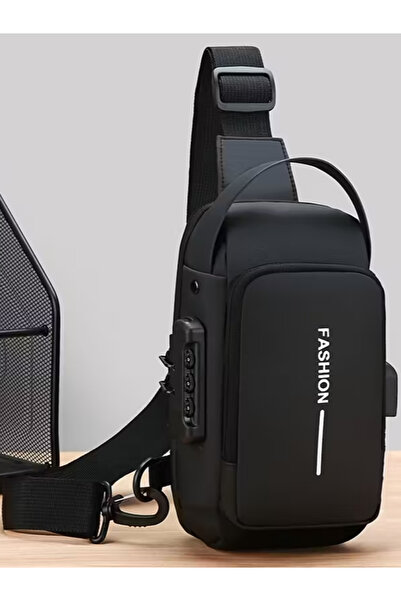 NaturalCharm Erkek Siyah Oxford Göğüs Çantası Şifreli Kilitli – Telefon Cebi,...