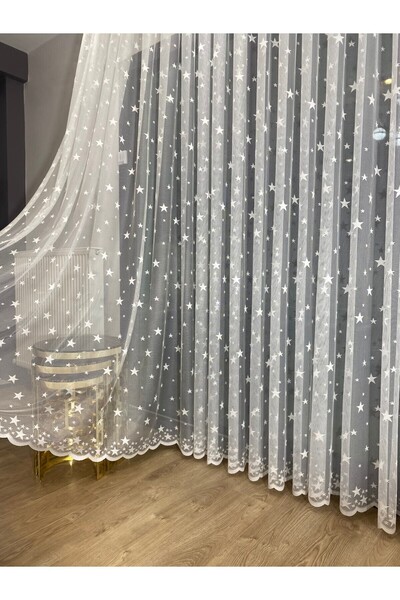 AleynaHome Perdele din tul Brillant Lena, fără călcat, cu extrafor, plantare ...