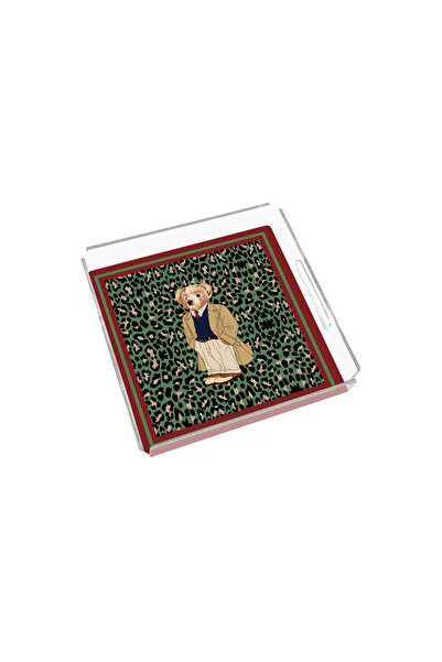 Sivella Leopard Teddy Bear 24X24 Plexiglass Tray
