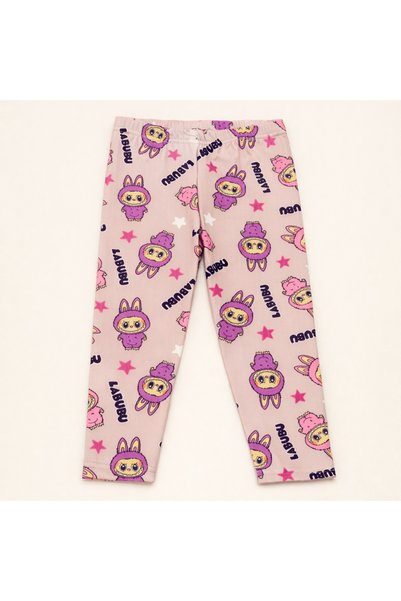 Babexi Labubu Patterned Girls' Leggings – Soft Cotton, Flexible Waist (1-4 Years)