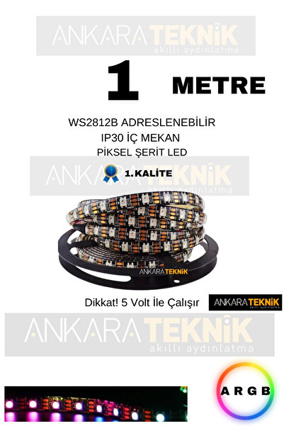 Genel Markalar Ws2812b Ip30 Adreslenebilir Magic Led 5 Volt ( 60 Chip ) 1 Metre