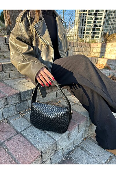 Generic Örgülü Baget Çanta Siyah
