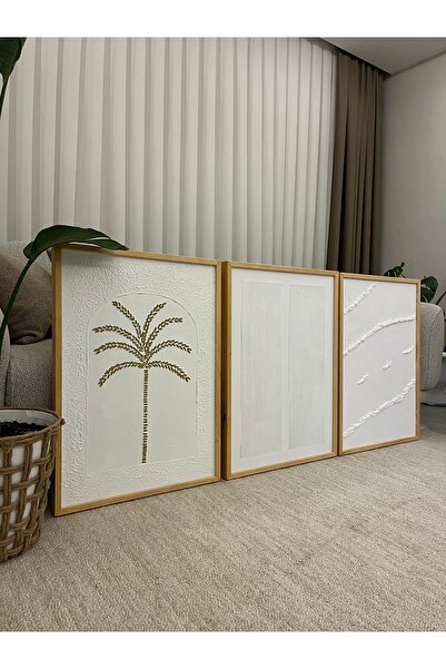 Home LABİELLA CONCEPT PALMİYE KARMASI DOKULU TABLO ÇERÇEVELİ MODERN BOHEME TA...