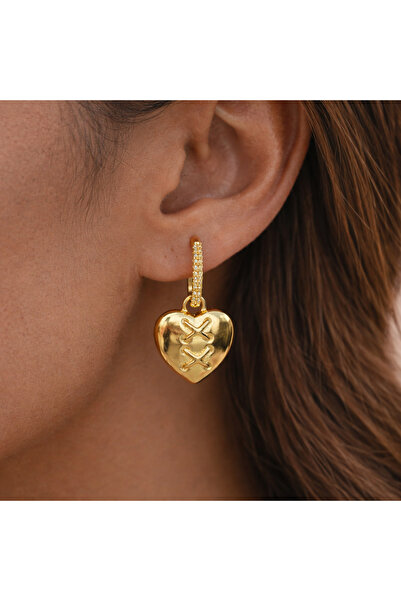 Heppii أقراط متدلية على شكل قلب كبير من تشارمل -