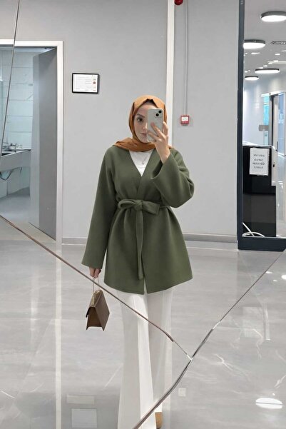 Bluezade bağlama detaylı rahat kalıp kaşmir hırka