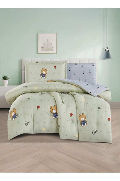 Melen طقم مفرش سرير صيفي مفرد ونص - 4 قطع - يناسب سرير بمقاس 200x120 - اليسان...