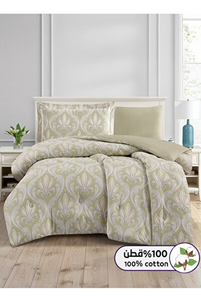 Melen طقم مفرش سرير صيفي مفرد ونص قطن 100% - 4 قطع – يناسب سرير بمقاس 200x120...