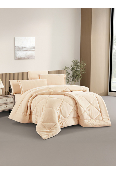 Melen Queen Winter Bedding Set - Velvet Faux Fur - 6 Pieces - Fits a 200x160 ...