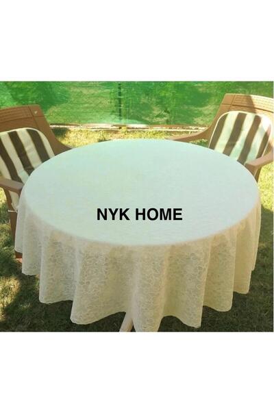 NYK HOME YUVARLAK   Masa Muşambası  150cm Çapında  KREM  RENK