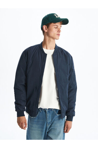 LC Waikiki Nevavm Farkıyla Xside Navy Blue Plain Standard & Regular Men's Coat