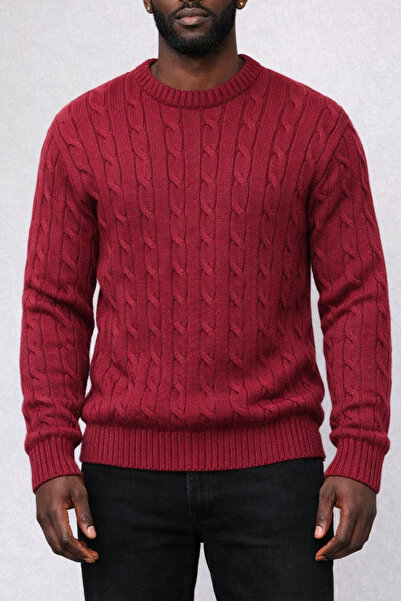 ROY501 سترة رجالية بياقة دائرية للدراجات، سترة شتوية سميكة من التريكو، سترة ب...