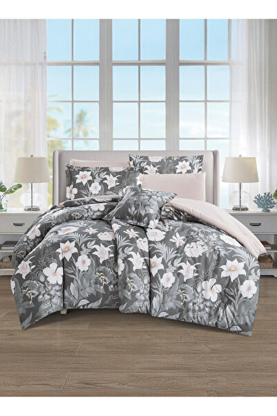 Melen 7-piece double summer bed sheet set – fits a 200x200 bed – Orca – Dark ...