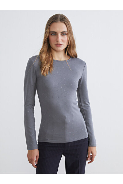 LC Waikiki Lcw Everyday Gray Stone Soft Touch Women's T-Shirt