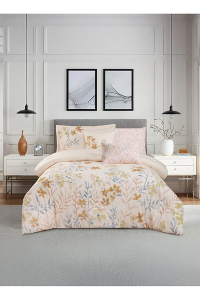 Melen طقم مفرش سرير صيفي مفرد ونص - 8 قطع - يناسب سرير بمقاس 200x120 - مارجو ...