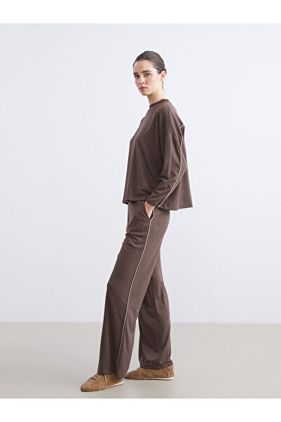 LC Waikiki Two Mt Shop Quality Natuvera Brown Interlock Plain Standard & Regu...