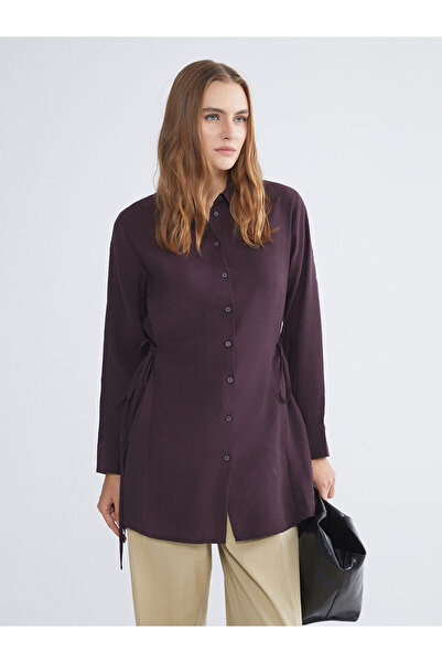 LC Waikiki TexX Store Kalitesi LCWAIKIKI Classic Mürdüm Kadın Gömlek Tunik