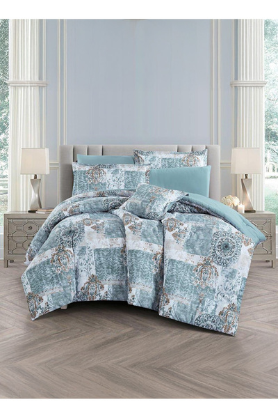 Melen 7-piece double summer bed sheet set – fits a 200x200 bed – Orca – White...