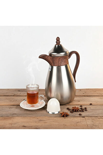 Generic Moon Stainless Steel Thermos 0.7L with a wooden touch, elegant insula...