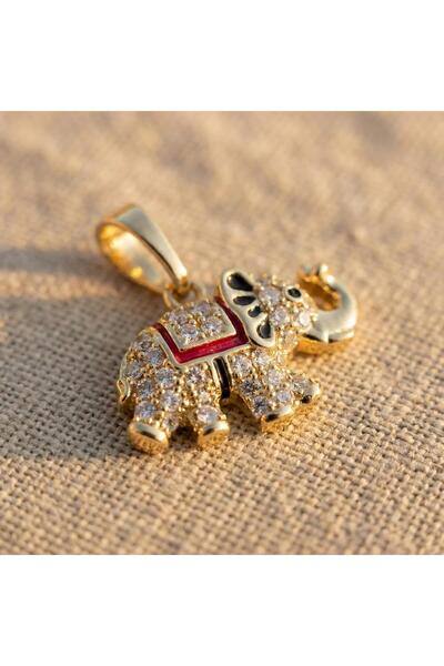 Zeino Fil Kolye Ucu, Zirkon - 14K Altın Rengi Kaplama, 1,2 cm