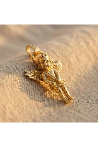 Zeino Melek Bebek Kolye Ucu - 14K Altın Rengi Kaplama, 2,5 cm