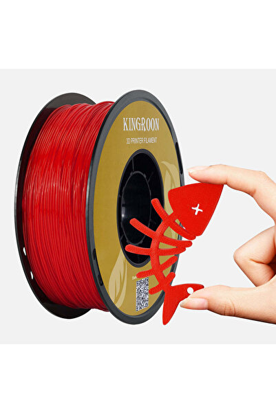 KINGROON TPU 95A Esnek Filament - Kırmızı (Red) - 1.75mm 1 Kg - Yırtılmaz Esn...