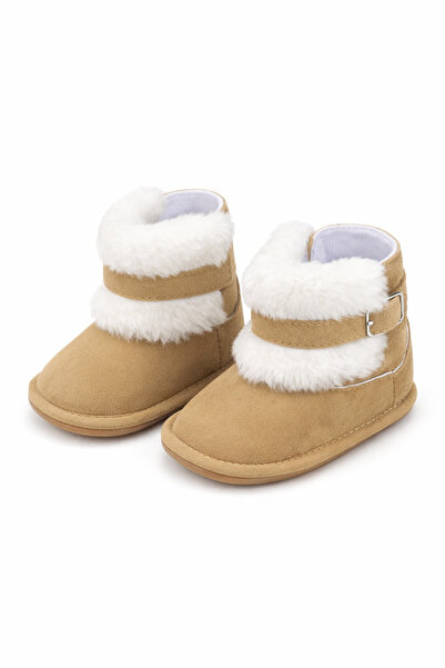 Superbaby Cizmulite maro pentru fetite pentru primii pasi, neimblanite, cu bl...