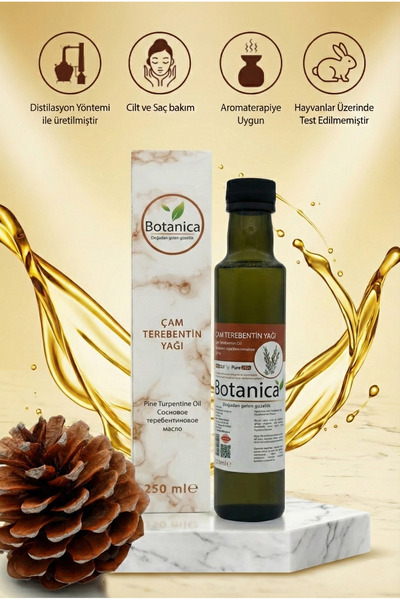 botanica %100 Saf Çam Terebentin Uçucu Yağı 250 ml - Kepek ve Dökülme Karşıtı...
