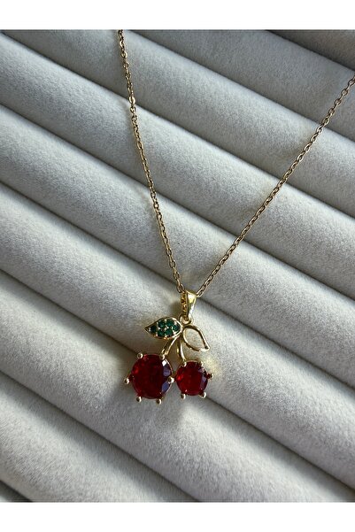 LUSORA ACCESORY "Women's Gold Color Cherry Stone Necklace – Trendy Elegant Je...