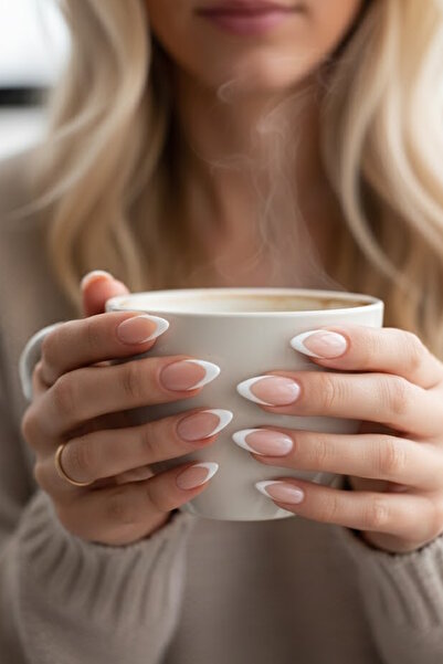 CAŞ DEKORASYON 12'li Şeffaf Renk French Takma Tırnak Seti