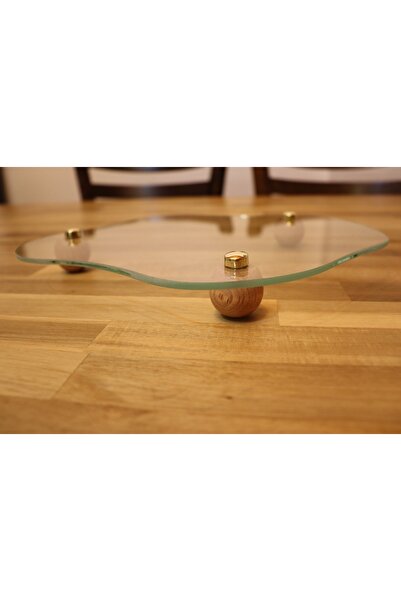 Online Home Market 1 Piece Cloud Transparent Glass Tray Decorative Stand with...