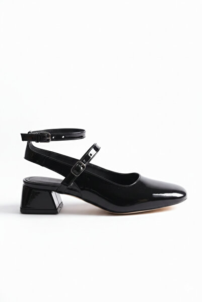 Salim Sırma Arkası Açık Kare Burunlu Kısa Topuk Günlük Rahat Cherry  Babet Ay...