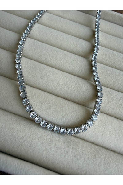 LUSORA ACCESORY قلادة أنيقة من الفولاذ على شكل مسار مائي