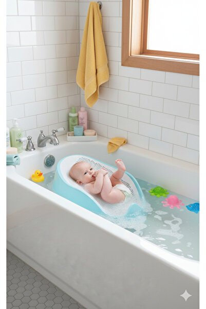 elite by seba Soft Bebek Küveti-Silikon Fileli Bebek Yıkama Banyo Küveti