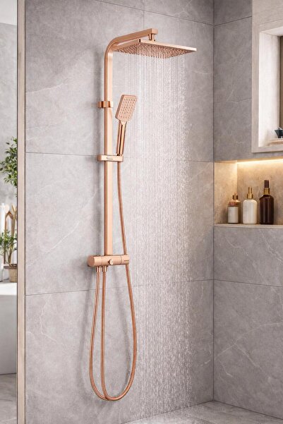HT PRİMA Domino Tepe Duş Seti Modern Tasarım Şık Dayanıklı Yağmurlama Sistemli