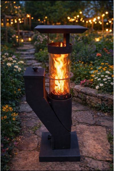 Tastech FÜZE TİPİ PELET SOBASI CAM SOBA ROKET SOBA BAHÇE CAM BALKON KIŞ BAHÇE...