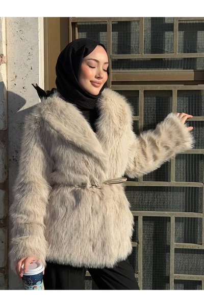 MODİVA MİX Kadın Astarlı Düğmeli Kürk - Tesettüre de Uygun