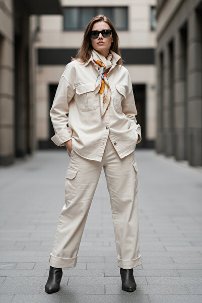 MAABMODA طقم كيمك سفاري المزدوج للنساء