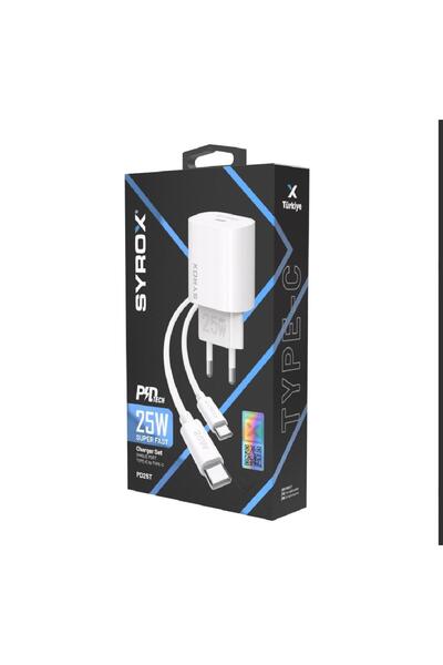 Syrox Samsung Galaxy Tab A9 Plus uyumlu 25W Type-C çıkışlı 25W Adaptör+Type-c...